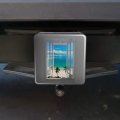 Tropical Vacation Beach Ocean Window View Tow Trailer Hitch Cover Plug Insert