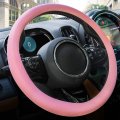 Pink Silicone Steering Wheel Cover For Women And Girls Thin Non Slip Lychee Texture Car Accessory Fits 15 In To 16 5 Diameter 
