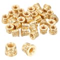 30 Pcs Threaded Inserts M4 X 5 6mm H 6 3mm Od Brass Metric Knurled Flange T-nuts Female Heat Set Embedment Nut For Plastic And 