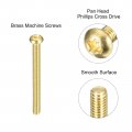 Uxcell Brass Machine Screws M3x30mm Phillips Pan Head Fastener Bolts For Furniture Office Equipment Electronics 60pcs