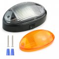 Led Rv Exterior Porch Utility Light Oval 12v 300 Lumen Lighting Fixture For Trailers And Campers Black Base With On Off Switch 