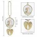 Cute Bunny Rabbit With Flowers Playing Butterfly White Style Car Pendant Rearview Mirror Necklace For Rear View Hanging