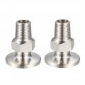 Uxcell Pipe Fitting 1 4 Pt Male Threaded To 18 Ferrule Stainless Steel Clamp Pack Of 2