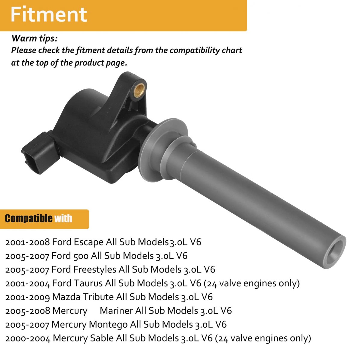 Ignition Coil Pack And Spark Plug Kit For 3 0l V6 Ford Escape Mazda Tribute Taurus Mercury Mariner Montego Sable Fd502 Dg500
