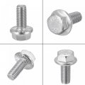 Uxcell M8x18mm Hex Serrated Flange Bolts Screws Metric Thread 304 Stainless Steel 10pcs