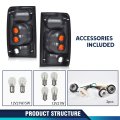 Tail Lights Assembly For Toyota Hilux 1989-1995 Rear Brake Lamps Left Right W Bulbs Clear Lens Black Housing