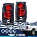 Tail Lights Assembly For Toyota Hilux 1989-1995 Rear Brake Lamps Left Right W Bulbs Clear Lens Black Housing