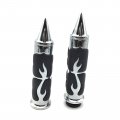 Smt-chrome Spike Comfort Rubber Flame Hand Grip 25mm 1 Inch Compatible With Suzuki Intruder Boulevard C90 C50 M50 Volusia