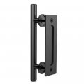 Ccjh 10 Sliding Barn Door Handles And Pulls Double Sided Hardware Set Flat Bottom Plate Design Rustic Black Easy Installation 