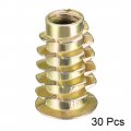 Uxcell Furniture Threaded Insert Nuts Zinc Alloy M6 Internal Threads 18mm Length 30pcs