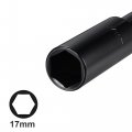 Uxcell 1 2 Drive By 17mm Thin Wall Deep Impact 6 Point Socket High Carbon Steel Metric Sizes