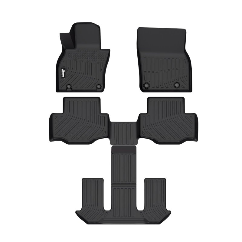 Ikon Motorsports 3d Tpe Floor Mats For 2024 Mazda Cx-90 All Weather Waterproof Anti-slip Liners Front 2nd Row Set Car Interior