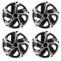 16 In Silver And Black Hubcaps Universal Wheel Covers Set Of 4 For Steel Wheels Durable Polymer Construction Easy Snap On 