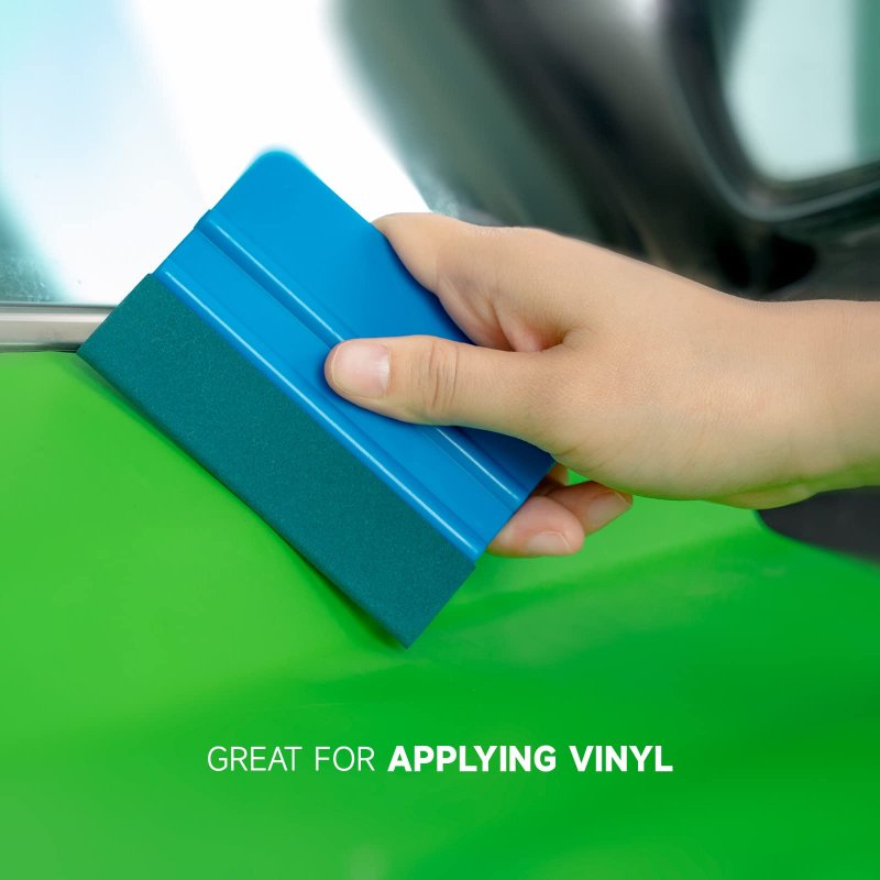 Foshio Vinyl Wrap Scraper 4 With Microfiber Suede Felt Edge For Window Coloring Logo Making And Sticker Application Tool 3 Pack