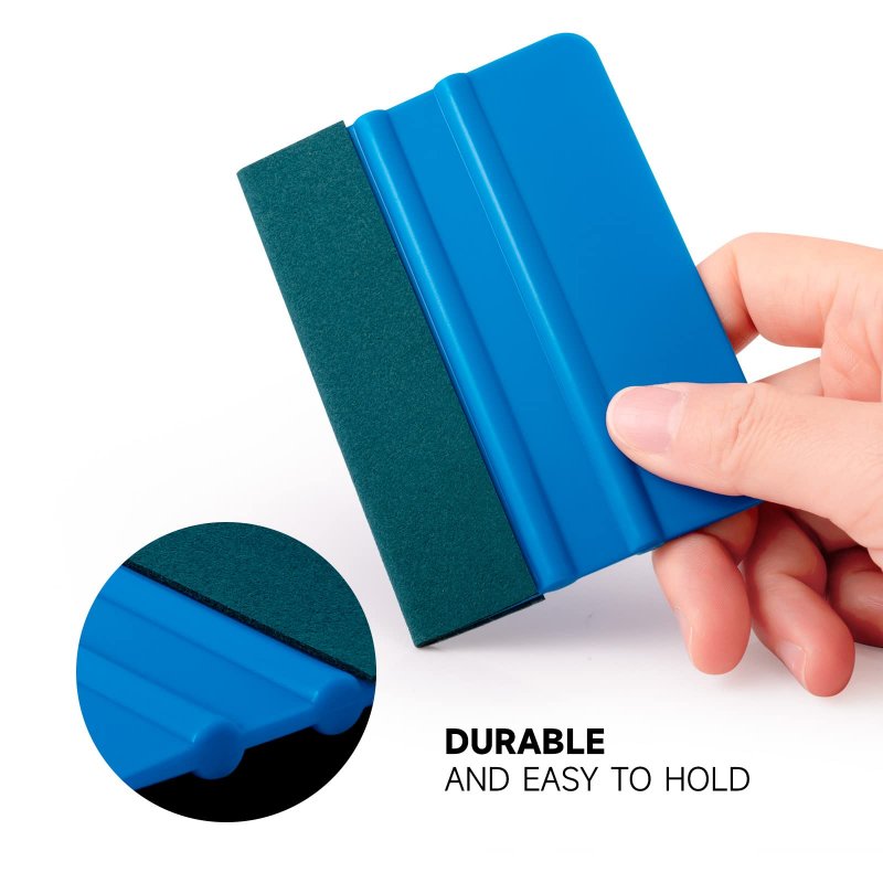 Foshio Vinyl Wrap Scraper 4 With Microfiber Suede Felt Edge For Window Coloring Logo Making And Sticker Application Tool 3 Pack