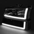 Hecasa Led Headlights Compatible With 2003-2007 Chevy Chevrolet Silverado Avalanche 1500 2500 3500 Tube Bar W Day Running Light