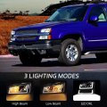 Hecasa Led Headlights Compatible With 2003-2007 Chevy Chevrolet Silverado Avalanche 1500 2500 3500 Tube Bar W Day Running Light