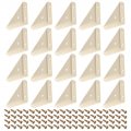 Uxcell 20pcs Angle Corner Brackets 66mm X Cold Rolled Steel Braces Joining Support With Screws For Desk Bed Edge Beige