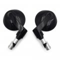 Httmt- Mt448- Black 7 8 1 22mm 25mm Round Bar End Mirror Diamond Cut-down Cafa Compatible With H-d Replacement Of 56000133a
