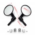 Httmt- Mt448- Black 7 8 1 22mm 25mm Round Bar End Mirror Diamond Cut-down Cafa Compatible With H-d Replacement Of 56000133a