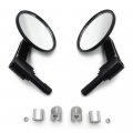 Round Bar End Mirror For Motorcycles 7 8 In And 1 Black Convex Glass H-d Replacement Of 56000133a Cafe Racer Style Adjustable