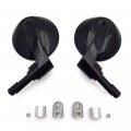 Httmt- Mt448- Black 7 8 1 22mm 25mm Round Bar End Mirror Diamond Cut-down Cafa Compatible With H-d Replacement Of 56000133a
