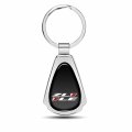 Ipick Image Black Dome Chrome Metal Teardrop Logo Key Chain Official Licensed For Chevrolet Camaro Zl1-1le