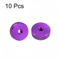 Uxcell Flat Knurled Nut M3 X 12mm 4mm Thumb Nuts Lock Adjusting Aluminum Alloy Purple 10pcs
