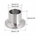 Uxcell 304 Stainless Steel Fitting Long Weld Clamp Ferrule Fits 19mm X 20mm 2pcs