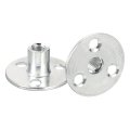 M8 Brad Hole Tee Nut 15pcs Carbon Steel Round Base Screw-in T-nuts Furniture Hardware Flange Female Thread Insert Nuts 