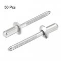 Uxcell Blind Rivets 304 Stainless Steel Pull Core Decoration 4 8mm Diameter 11mm Grip Length Close End Silver Tone 50pcs