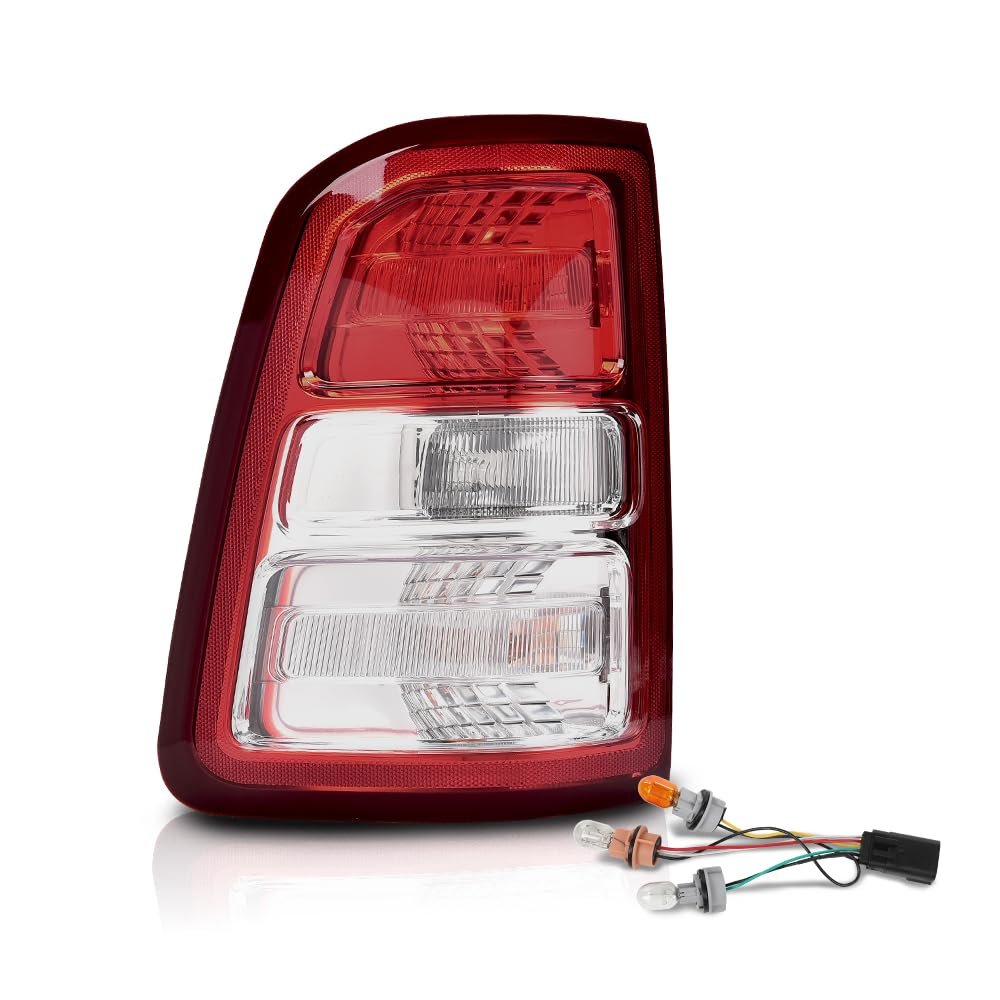 Tail Light Assembly For Dodge Ram 1500 2019 2023 Left Driver Side Rear Lamp With Red Lens And Bulbs Fits Halogen Models Not