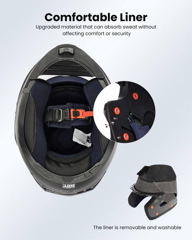 Modular Motorcycle Helmet 906 Matte Black Large Dot Approved Flip Up With Double Visors And Communication System Speaker
