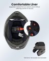 Modular Motorcycle Helmet 906 Matte Black Large Dot Approved Flip Up With Double Visors And Communication System Speaker