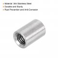 Uxcell 4pcs M10 Round Connector Nuts 304 Stainless Steel Coupling 20mm 0 8 Length Sleeve Rod Bar Stud Nut For Bracket