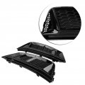 Car Front Bumper Grille 2pcs For S4 Style Glossy Black Fog Light Grilles A4 B9 2017-2018