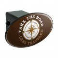 Take The Road Less Traveled Compass Oval Tow Trailer Hitch Cover Plug Insert