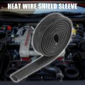 X Autohaux Fiberglass Heat Wire Shield Sleeve High Temp Adjustable 3 2ft 8mm 5 16 Black For Car Protection