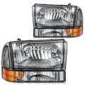 Headlight Assembly Ford Excursion 2000-2004 For For F-250 Super Duty 1999-2005 Bulbs Not Included Fo2502147 Fo2502183 