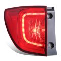 Auto Dynasty Tail Lights Assembly Led Rear Lamps For 2016-2018 Honda Pilot Driver Left Side Chrome Housing Red Clear Lens 