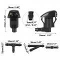 X Autohaux 2pcs Windshield Washer Nozzle For Toyota Sienna Solara Corolla Tundra 2 5 Meters Hose With Connectors Kit Replaces