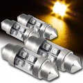 Eparts 4 X 31mm 4-smd Yellow Amber Led Car Interior Festoon Dome Map Glove Box Trunk Replacement Light Bulb 