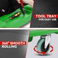 Auto Dynasty 47 Inches Mechanic Creeper Automotive Garage Repair Low Profile Under Car Rolling With Padded Headrest Plastic