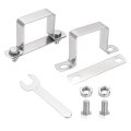2pcs U Shape Square Tube Clamp 50x50mm Shaped Bracket 304 Stainless Steel Strap With Bolt Plate Nuts And Wrench For Pipes Door 