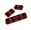 3pc Piece Red Billet Aluminum Spark Plug Wires Cables Separators Dividers Organizers Holders Kit Set 