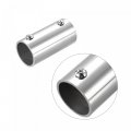 Uxcell Rail Pipe Fitting 2-way 60mm Length 304 Stainless Steel Straight Connector Polishing For 25mm 1 Od Handrail Railing