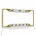 Fastasticdeals Metal Insert License Plate Frame Italian Greyhound Silhouette Weatherproof Car Accessories Gold 4 Holes Solid 