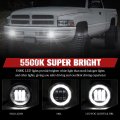 Bunker Indust Dodge Ram Led Fog Lights With Daytime Running Set 1 Pair Clear Lens Lamps Replacement For 1994 1995 1996 1997