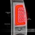 Compatible With Chevy Silverado Gmt800 2pc Pair Of Smoked Lens Headlight Chrome Clear 3d Led Tail Light