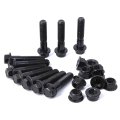 M10 1 25 X 45mm Flange Head Bolts And Nuts Set Carbon Steel Grade 8 Hexagon Screws Black Oxide Finish Partial Thread 10 Pieces 